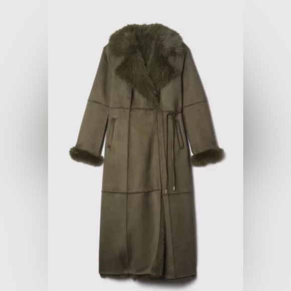 GAP x CULT GAIA  Vegan suede  fur coat size M - Picture 4 of 8